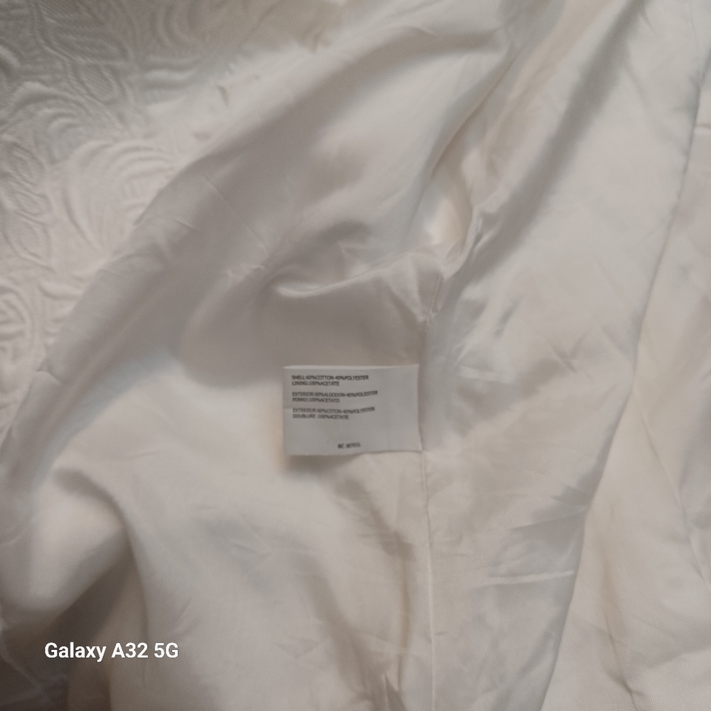 LG Lena Gabrille Ivory Jacquard Long Elegant White Women's SZ 4 Style Jacker Bla - Picture 15 of 15